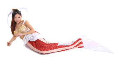 Halloween Cosplay Costume Mermaid Princess Shirahoshi / Ningyo Hime Outfit US SZ