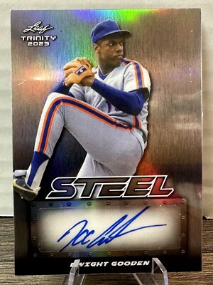 DWIGHT GOODEN 2023 LEAF TRINITY SILVER STEEL S-DG1 AUTOGRAPH 8/15