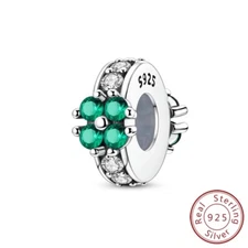 MULA 925 Sterling Silver Sparkling Clover DIY Charm AAA CZ For Women Bracelet