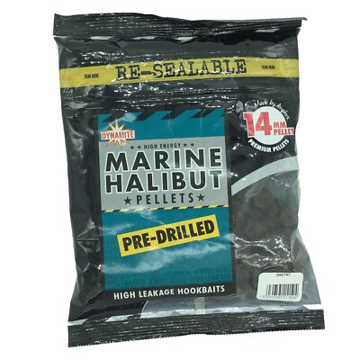 (14,57 /1kg) Dynamite Baits Pre-Drilled Pellets Marine Halibut 14mm 350g
