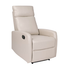 Fauteuil de relaxation inclinable manuellement en éco-cuir BEIGE