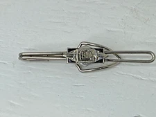 vintage Tie Clip monogram "L" silver metal & black