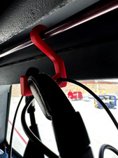 Headset Hook Red Set Of 4 For Boeing 737 For Bose A20, Bose A30 & Lightspeed