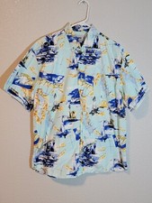 Michael Austin Shirt Mens Size Large Short Sleeve Button Up rugged wear ocean
