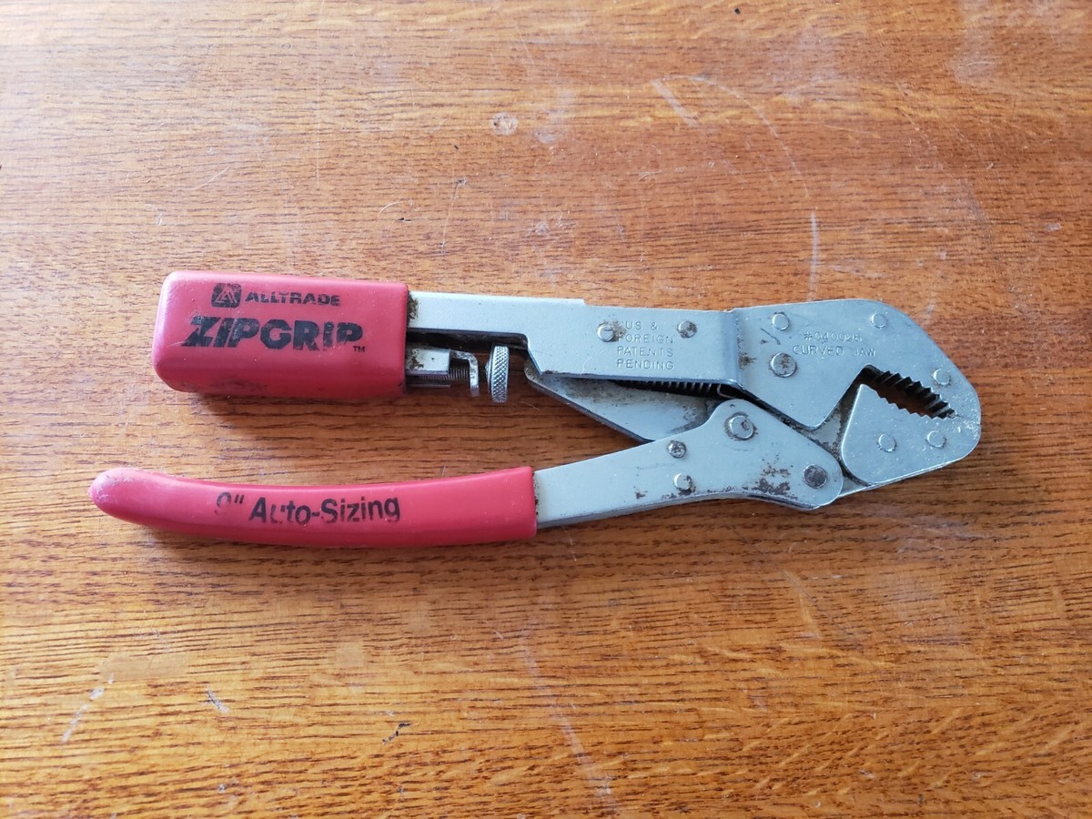 Alltrade 9” Auto-Sizing ZipGrip Pliers Curved Jaw No. 040096 Vise