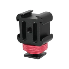 CAMVATE Aluminum Triple Cold Shoe Bracket With 1/4" Thread Holes For Mic/Monitor