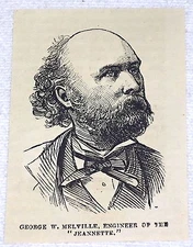 small 1882 magazine engraving ~ GEORGE W. MELVILLE, Engineer of USS JEANNETTE 