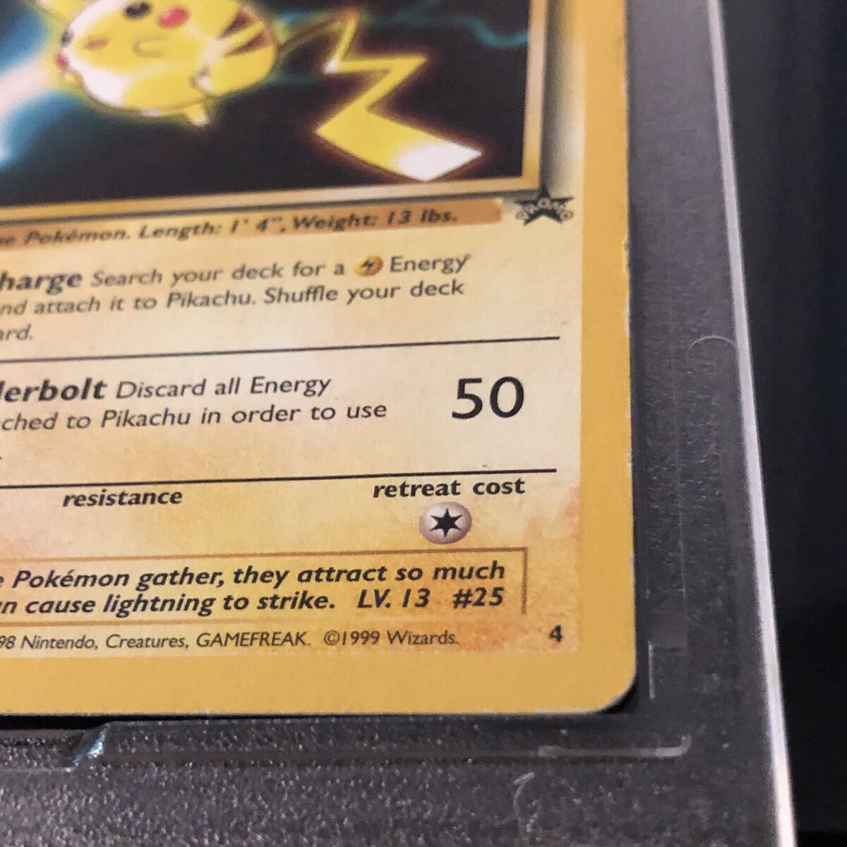 PIKACHU Promo Card #4 Kid's WB Presents The First Movie 1999 PIKACHU Promo Card #4 Kid's WB Presents The First Movie 1999