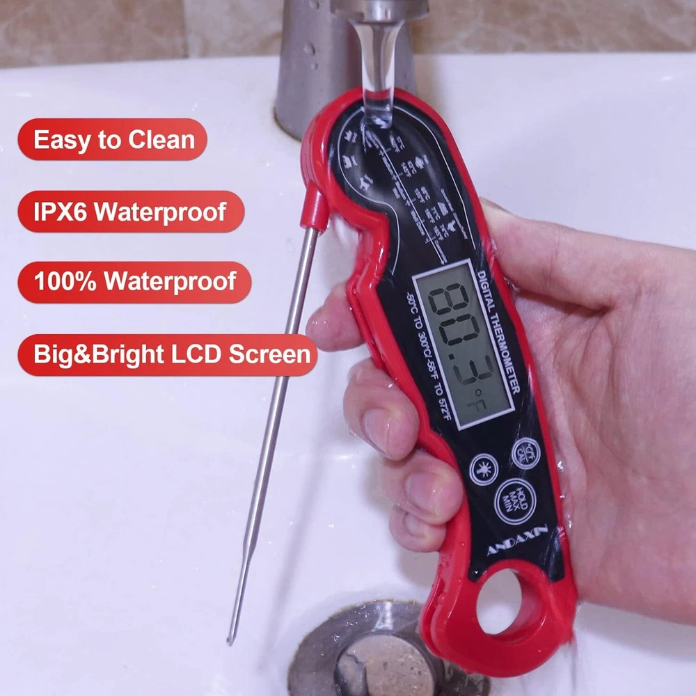 Meat Thermometer Digital for Grilling and Cooking -  Waterproof Ultra-Fast Insta
