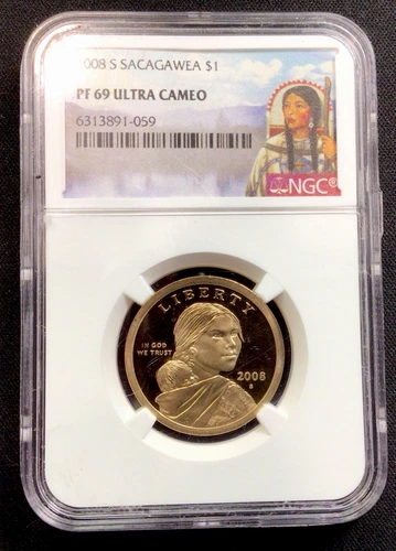 2008 S Sacagawea Dollar Proof NGC PF69 Ultra Cameo! ENN Coins