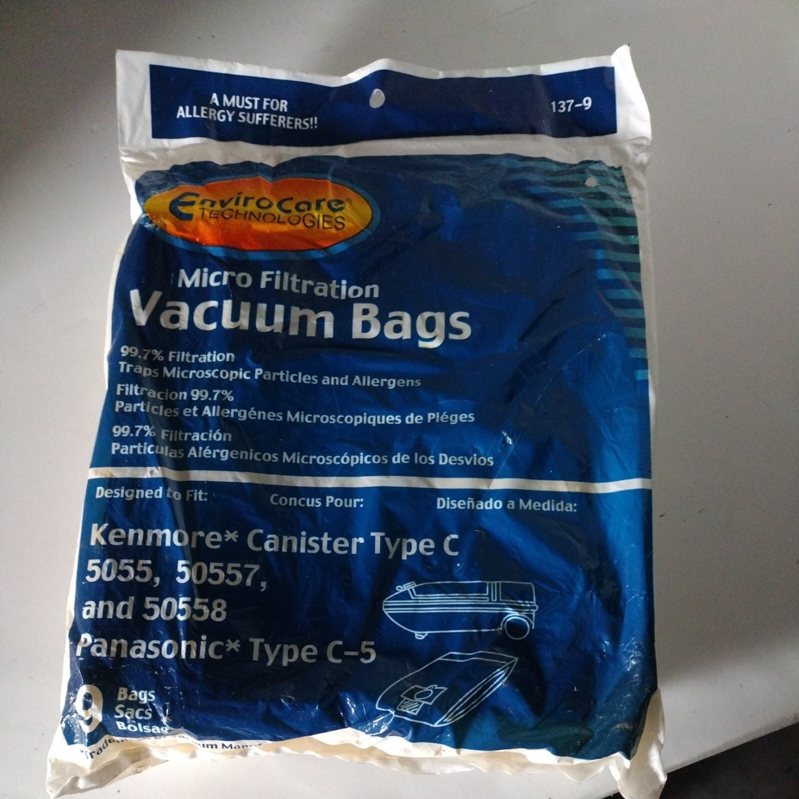 Sears Kenmore Canistet Vacuum Bags TYPE C 5055 50557 50588 Pack Of 9
