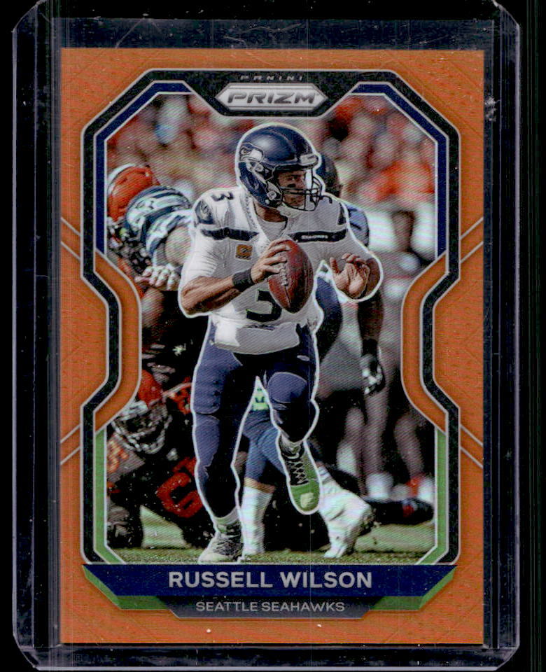 2020 Panini Prizm Russell Wilson Orange Prizm #88/249 #294 Seattle Seahawks