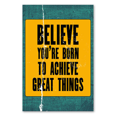 Postereck 1658 Poster Leinwand Vintage Plakat, Belive Motivation Spruch Retro