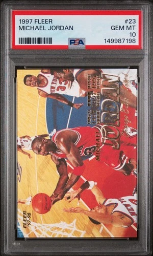 1997-98 Fleer #23 Michael Jordan Basketball Card NBA 97-98 1998 PSA 10 GEM MINT!