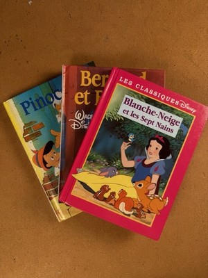 Walt Disney Books En Francais/French-Pinocchio-Blanche Neige-Bernard et Bianca