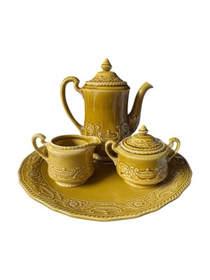 Vintage Regency Ironstone by Canonsburg   4-Piece Pottery Set   Golden Brown