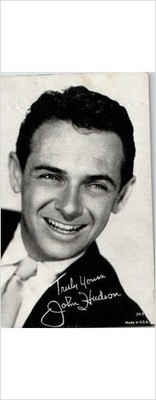 1950s John Hudson Hollywood Publicity Photograph Card - Printed Autograph