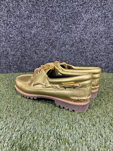 Timberland Women’s Size 9 Gold Leather Boat Shoes Noreen 3 Eye Metallic A5NDV - Picture 8 of 9