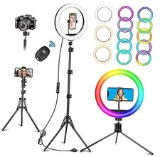 10.3" Selfie Ring Light with Stand and Phone Holder, Desk Tripod, 29 10.3 Inch