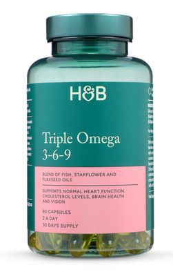 Holland & Barrett Triple Omega 3-6-9 Fischöl + Sternenblume + Leinsamen 90 Kapseln