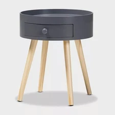 Baxton Studio Jessen White 1-Drawer Wood End Table