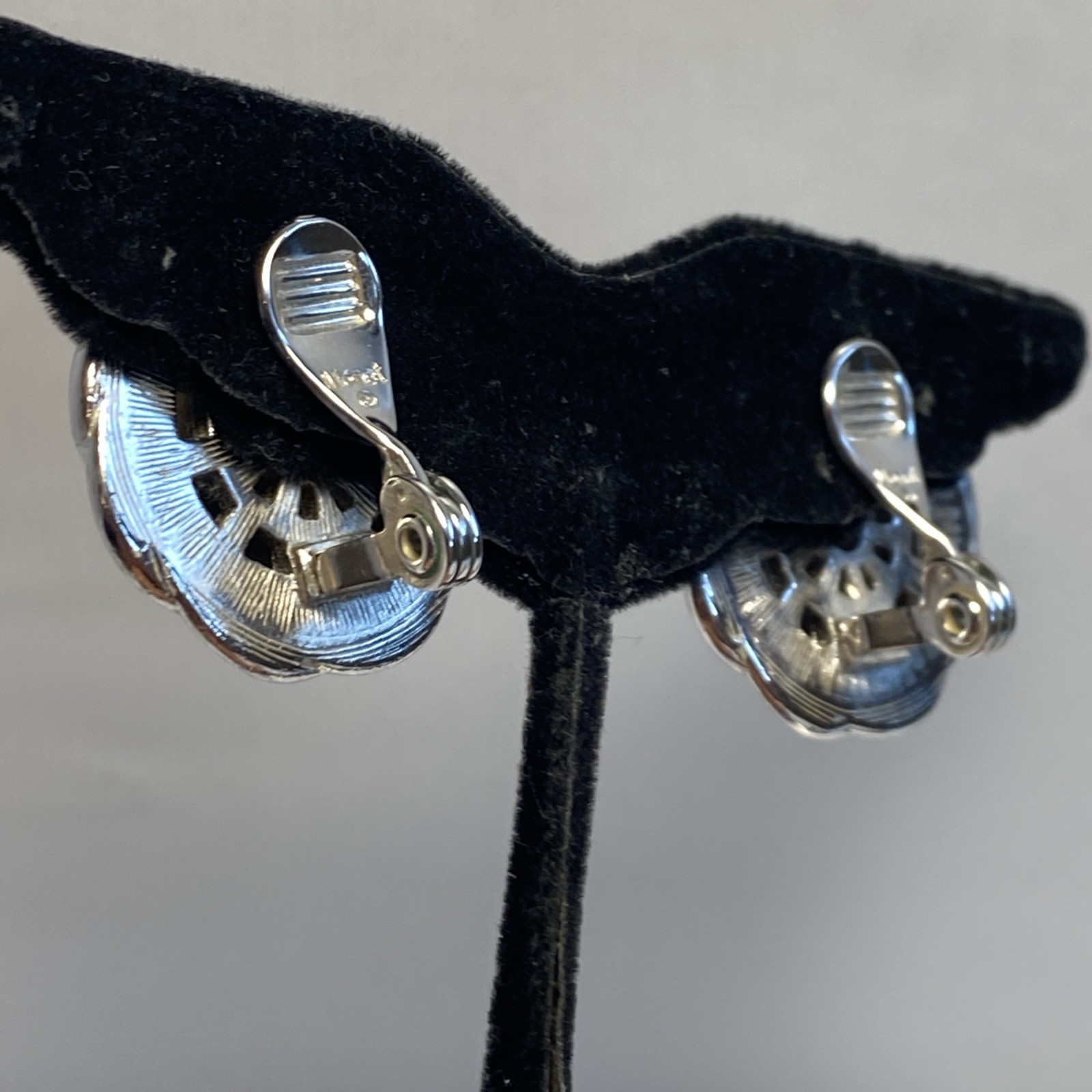 Vintage Monet Signed. Silver Tone. Button Large C… - image 4