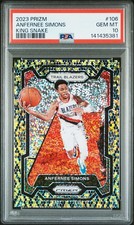 2023 PANINI PRIZM KING SNAKE #106 ANFERNEE SIMONS PSA 10