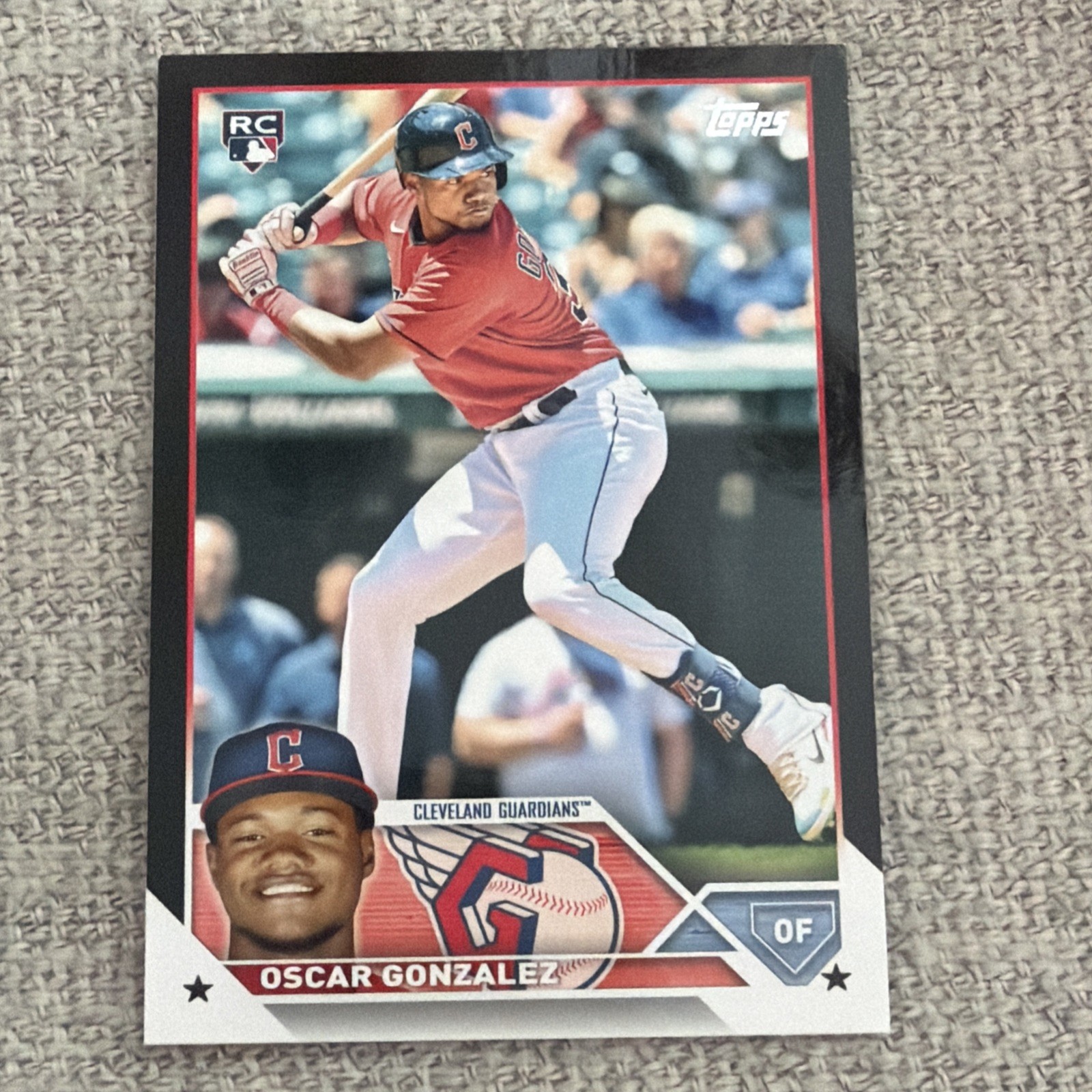 2023 Topps Series 1 - Oscar Gonzalez - #119 Black Parallel /72 GUARDIANS 🔥