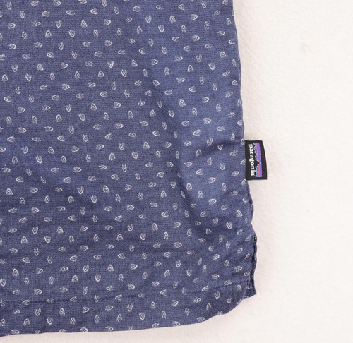 Patagonia Lightweight A/C Shirt Mens Large Blue Organic Cotton Hemp Short Sleeve - Picture 4 of 10