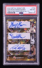 Gervin/McGinnis/Barry 2024 Leaf Metal Triple Signatures Gold #TS5 #1/1 (PSA 8)