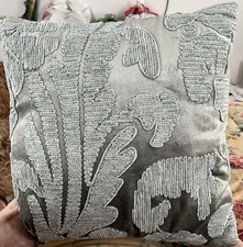 Pier One Muted Green Textured Pillow. 19.5 X 19 Inch Classic, Satin