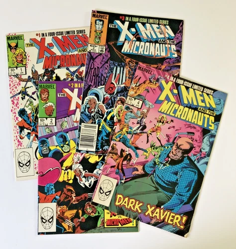 🔴 X-Men and the Micronauts 1-4 (Marvel 1984) Complete High Grade Vintage Set 🔥