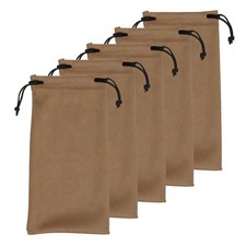 5Pcs, Eyeglass Pouch Microfiber Sunglasses Storage Bag Brown