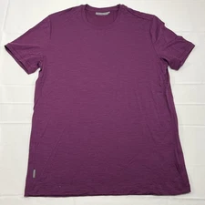 Icebreaker Merino Wool Blend Shirt Mens Large Purple Base Layer Performance