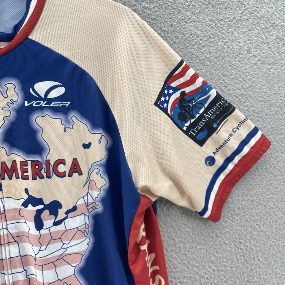 Camiseta deportiva de ciclismo Voler vintage para hombre extra grande azul bandera de Estados Unidos de Transamérica Foto 4 de 4