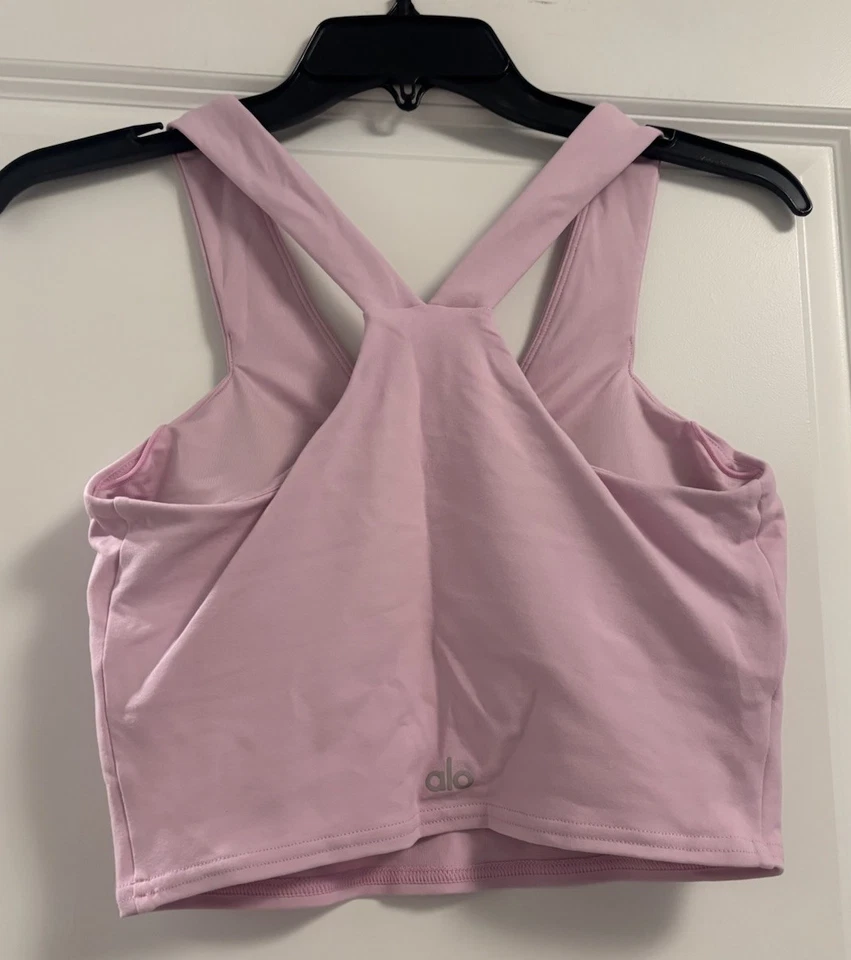 Sujetador sin mangas con aerógrafo Alo Yoga real, talla pequeña, rosa claro Foto 4 de 4