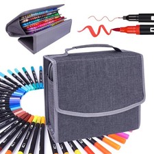 Markers for Adult Coloring Book, 120 Colors Art Markers Set Dual Tip Brush Pe...