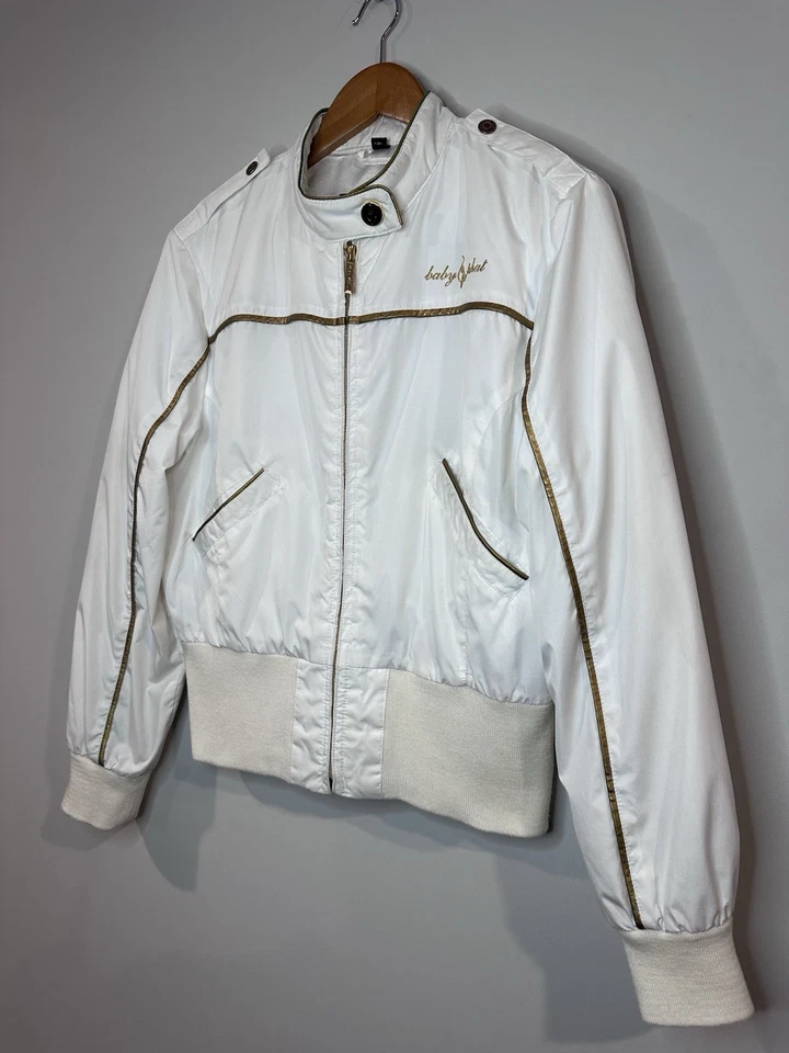 BABY PHAT BOMBER JACKET Vintage Y2K Women’s Large Sequin Gold Accents Captain - Image 3 of 4