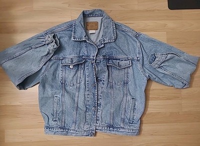 Vintage GAP Denim Jean Jacket 90s Distressed Grunge Fashion Men s Large