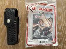 Aker Leather MK IV Mace Case - Chrome Snap - Basketweave Black