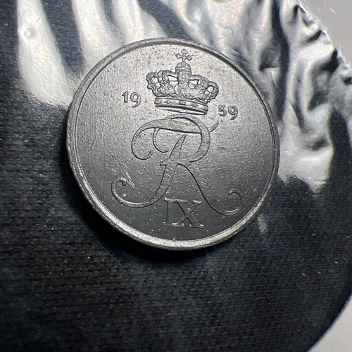 1959 Denmark 1 Ore Beautiful High Grade Zinc Coin! Z4344 - Picture 2 of 3