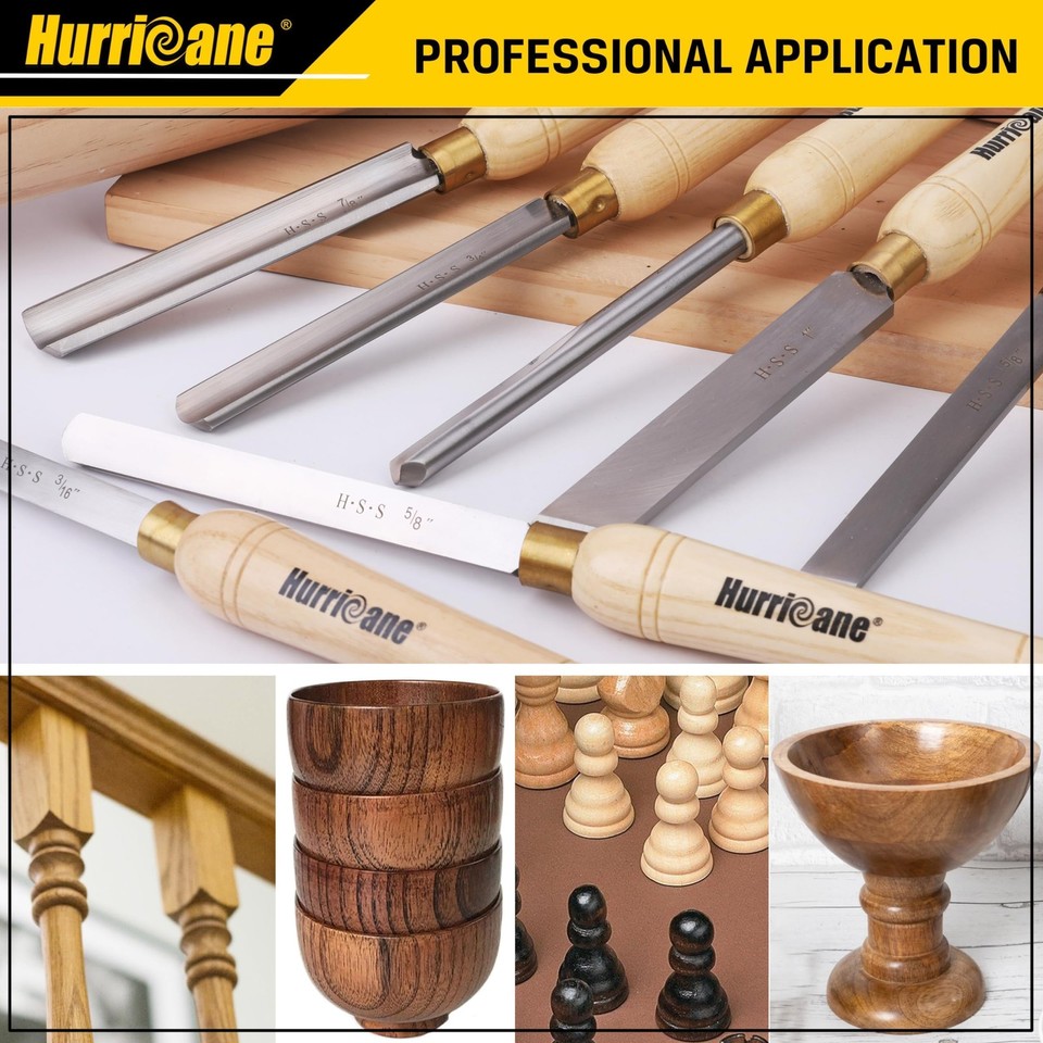 Wood Lathe Chisel Set 8pc HSS Precision Cutting Smooth Detailed ...