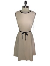 NEW TOMMY HILFIGER Size 12 A-Line Dress Pink Black Sleeveless Stretch Knit