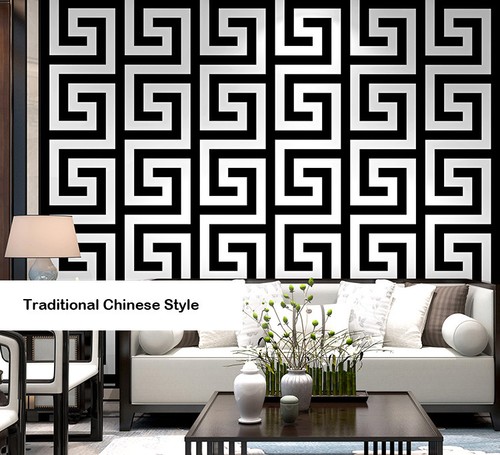 9.5M Vintage Classic Chinese Flock Embossed Textured Non-woven Wallpaper Roll - Picture 32 of 38