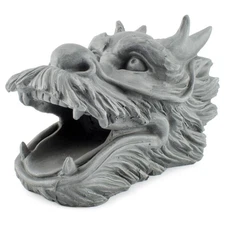 Lucky Dragon Garden Downspout Sculpture, Splash Block Anchor Gutter Drain