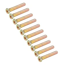 M8x50mm Furniture Screw Hex Socket Machine Screws Zinc Plated Full Thread 10Pcs