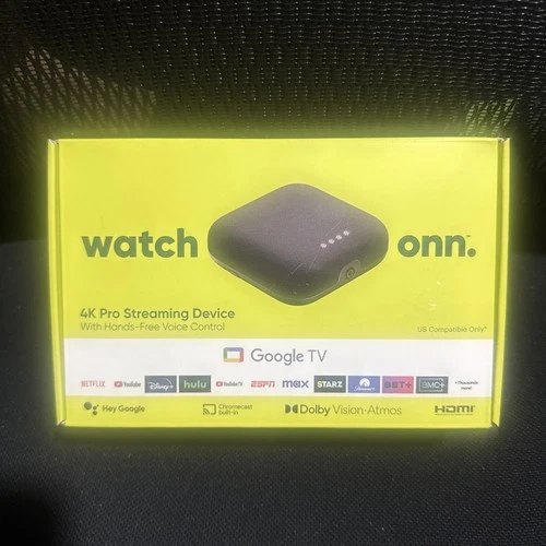 onn. Google TV 4K Pro Streaming Device 2024 32GB/3GB 4K UHD Dolby Vision/ATMOS
