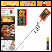 Digital Candy Thermometer with Clip 10" Probe Waterproof Instant Read Cookin