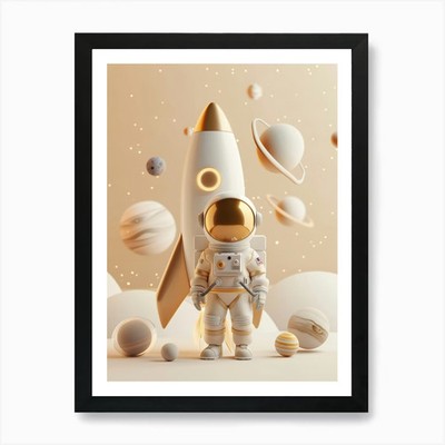 3d Rendering, C4d, Cartoon Style, W Framed Wall Art Poster Canvas Print Picture