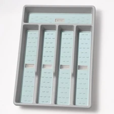 Silverware Tray for Kitchen Drawer with Cutlery Icons Flatware Organizer